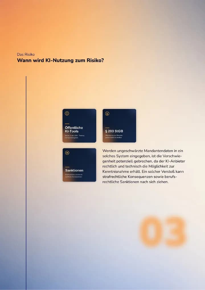 Seite 03 des Whitepapers: Wann wird KI-Nutzung zum Risiko?