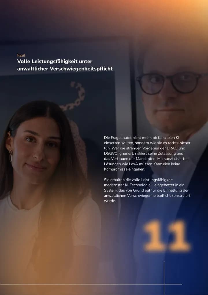 Seite 11 des Whitepapers: Volle Leistungsfähigkeit unter anwaltlicher Verschwiegenheitspflicht