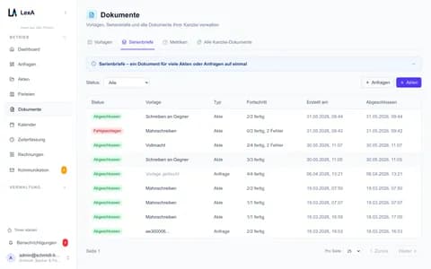 Stapelverarbeitung und Dokumentenextraktion